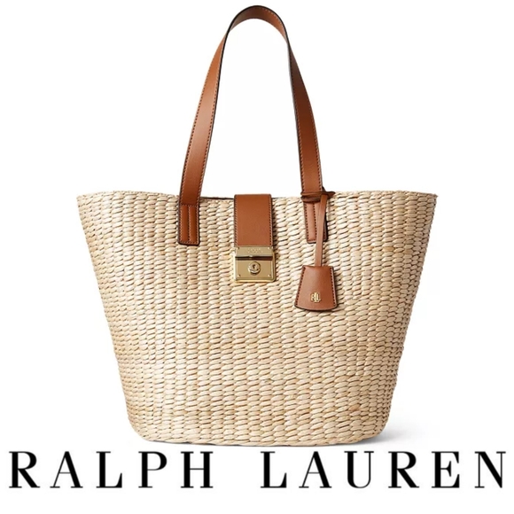 Ralph Lauren Handbags - Ralph Lauren Straw Reese woven Tote.